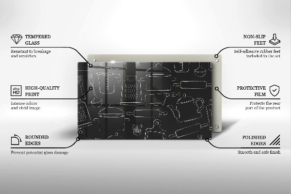 Tabla de cortar de vidrio Accesorios de cocina de dibujos animados