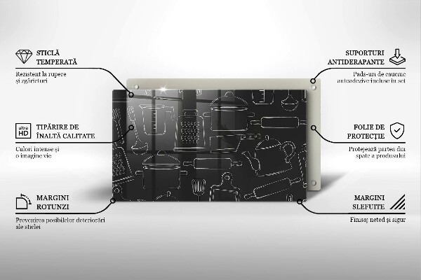 Tabla de cortar de vidrio Accesorios de cocina de dibujos animados