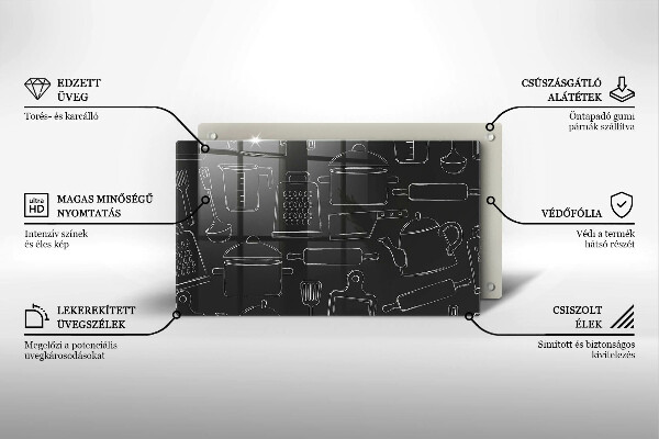 Tabla de cortar de vidrio Accesorios de cocina de dibujos animados
