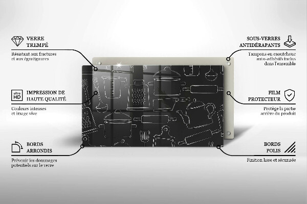Tabla de cortar de vidrio Accesorios de cocina de dibujos animados