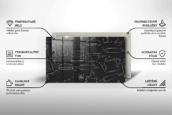 Tabla de cortar de vidrio Accesorios de cocina de dibujos animados