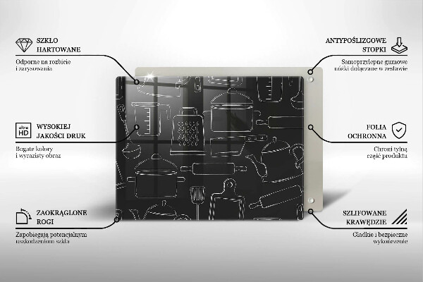 Tabla de cortar de vidrio Accesorios de cocina de dibujos animados