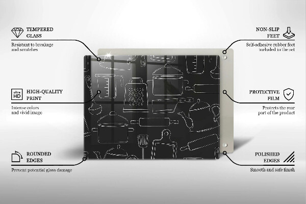 Tabla de cortar de vidrio Accesorios de cocina de dibujos animados