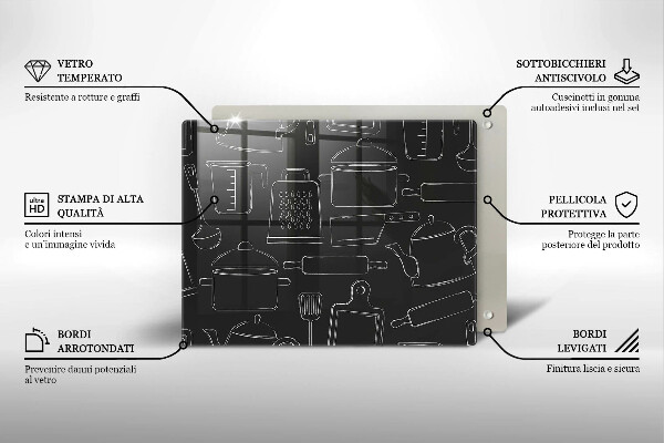 Tabla de cortar de vidrio Accesorios de cocina de dibujos animados