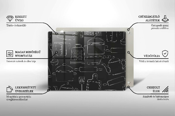 Tabla de cortar de vidrio Accesorios de cocina de dibujos animados