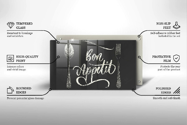 Tabla de cortar de vidrio Bon appetit