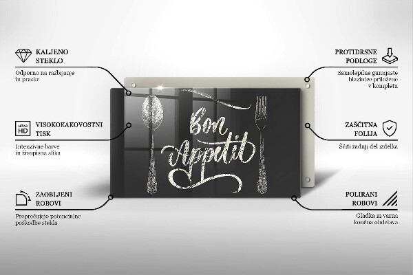 Tabla de cortar de vidrio Bon appetit