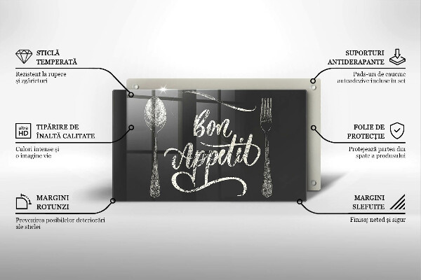 Tabla de cortar de vidrio Bon appetit