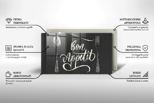 Tabla de cortar de vidrio Bon appetit