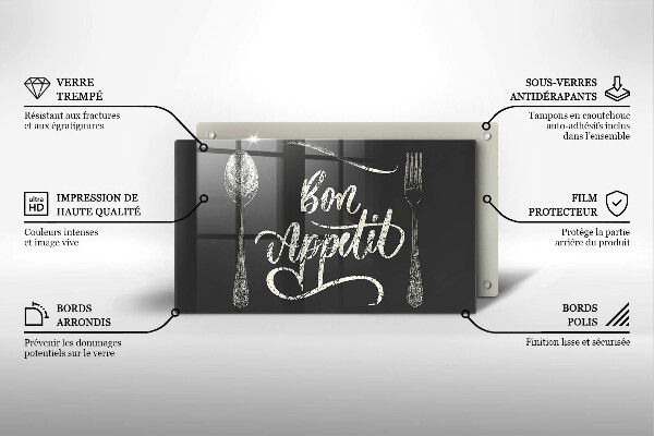 Tabla de cortar de vidrio Bon appetit