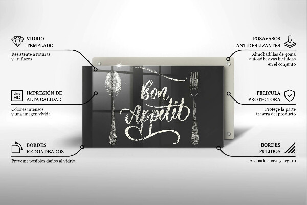 Tabla de cortar de vidrio Bon appetit