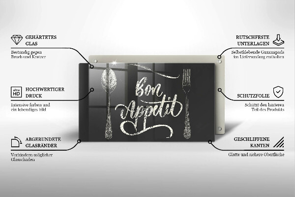 Tabla de cortar de vidrio Bon appetit