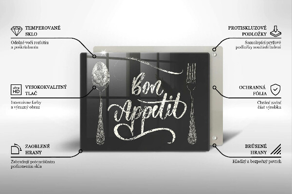 Tabla de cortar de vidrio Bon appetit