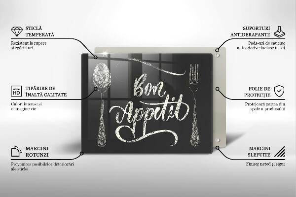 Tabla de cortar de vidrio Bon appetit