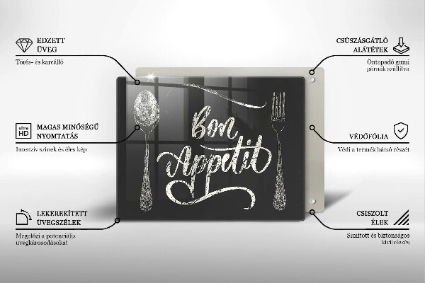 Tabla de cortar de vidrio Bon appetit