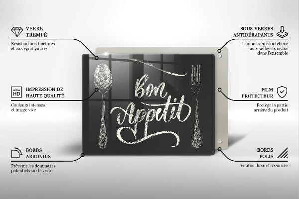 Tabla de cortar de vidrio Bon appetit