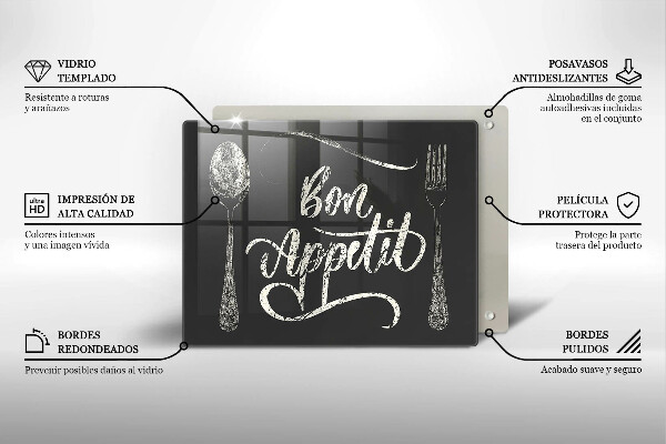 Tabla de cortar de vidrio Bon appetit