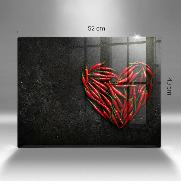 Tabla de cortar de vidrio Corazón de ají
