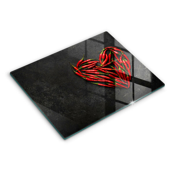 Tabla de cortar de vidrio Corazón de ají