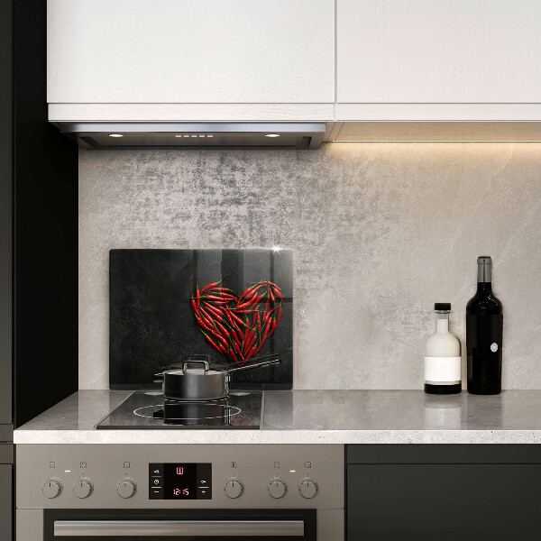 Tabla de cortar de vidrio Corazón de ají