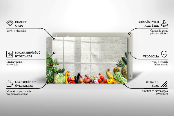 Tabla de cortar de vidrio Verduras en tablas