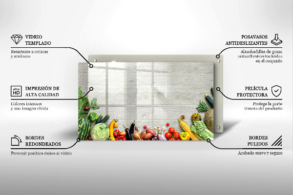 Tabla de cortar de vidrio Verduras en tablas