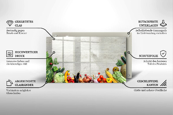 Tabla de cortar de vidrio Verduras en tablas