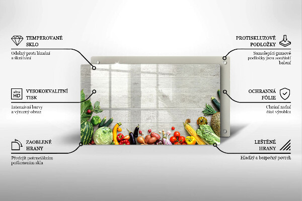 Tabla de cortar de vidrio Verduras en tablas