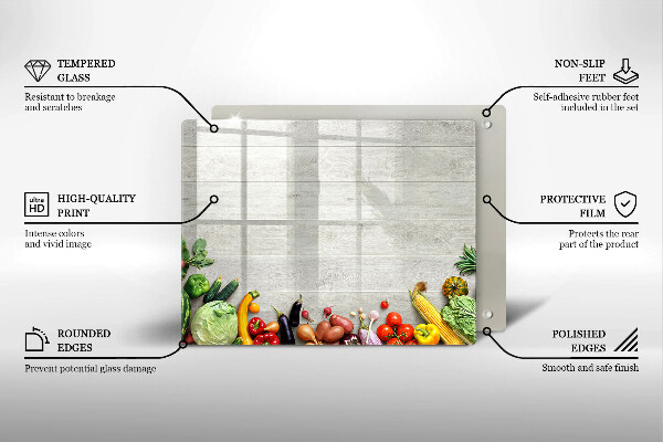 Tabla de cortar de vidrio Verduras en tablas