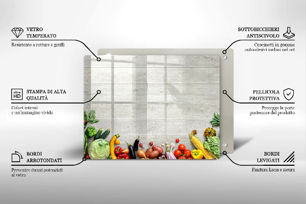 Tabla de cortar de vidrio Verduras en tablas