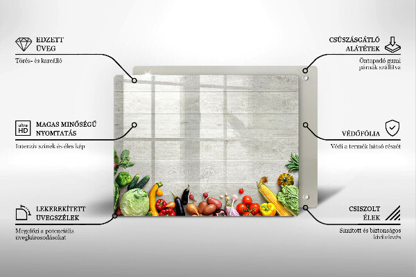 Tabla de cortar de vidrio Verduras en tablas