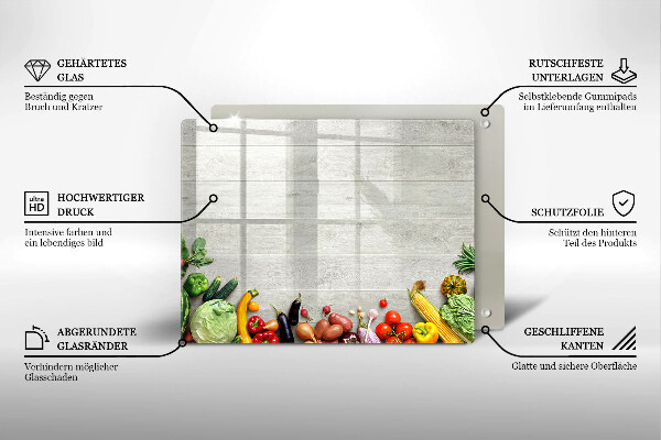Tabla de cortar de vidrio Verduras en tablas
