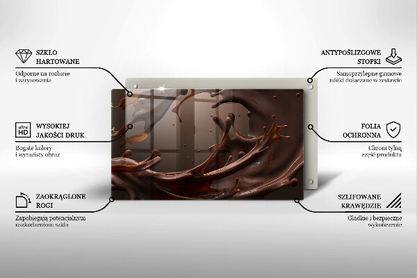 Tabla de cortar de vidrio Chocolate liquido