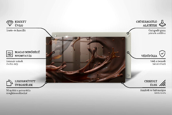 Tabla de cortar de vidrio Chocolate liquido