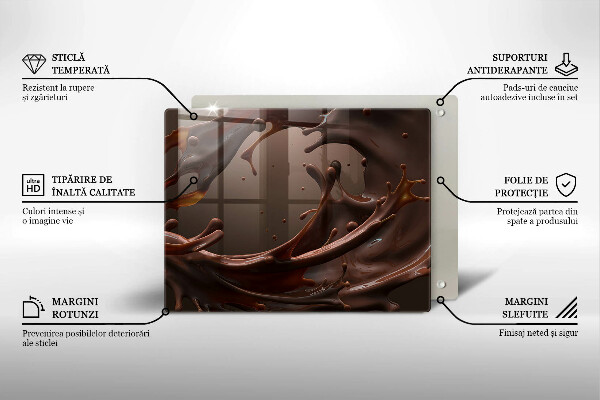 Tabla de cortar de vidrio Chocolate liquido