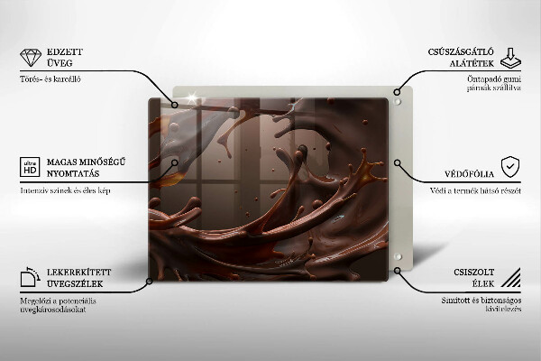 Tabla de cortar de vidrio Chocolate liquido