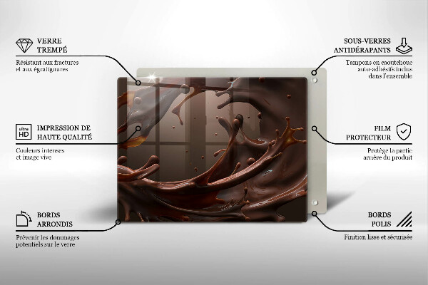 Tabla de cortar de vidrio Chocolate liquido