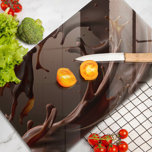 Tabla de cortar de vidrio Chocolate liquido
