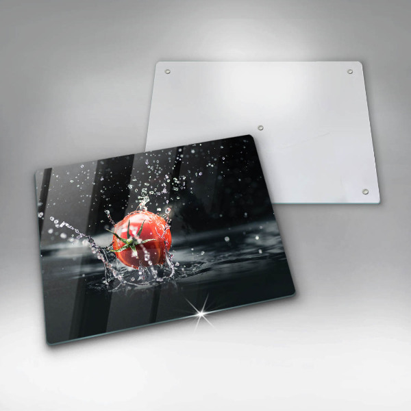 Tabla de cortar de vidrio Tomate en agua