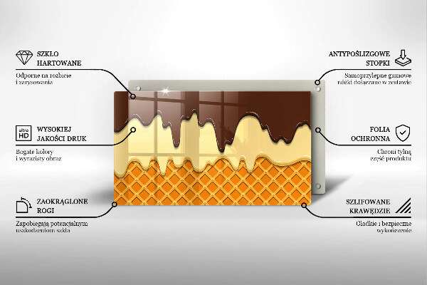 Tabla de cortar de vidrio Ilustración de cono de helado