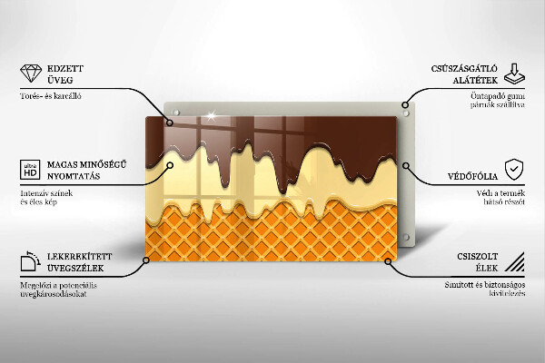 Tabla de cortar de vidrio Ilustración de cono de helado