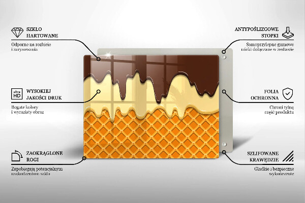 Tabla de cortar de vidrio Ilustración de cono de helado