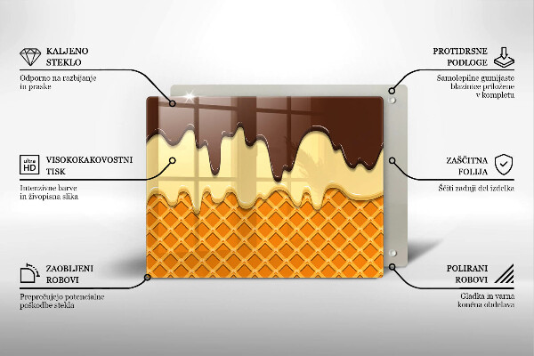 Tabla de cortar de vidrio Ilustración de cono de helado