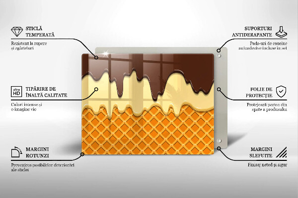 Tabla de cortar de vidrio Ilustración de cono de helado