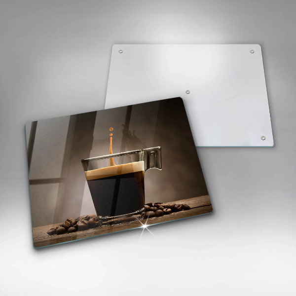 Tabla de cortar de vidrio Vidrio y granos de café