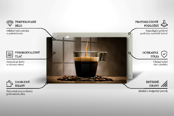 Tabla de cortar de vidrio Vidrio y granos de café