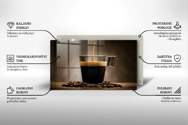 Tabla de cortar de vidrio Vidrio y granos de café