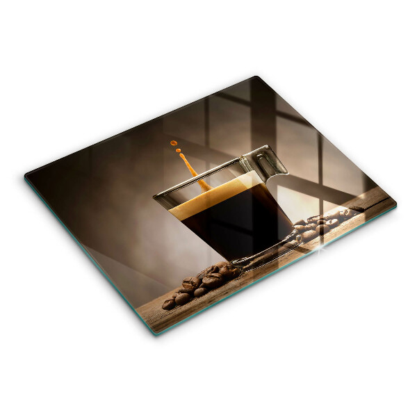 Tabla de cortar de vidrio Vidrio y granos de café