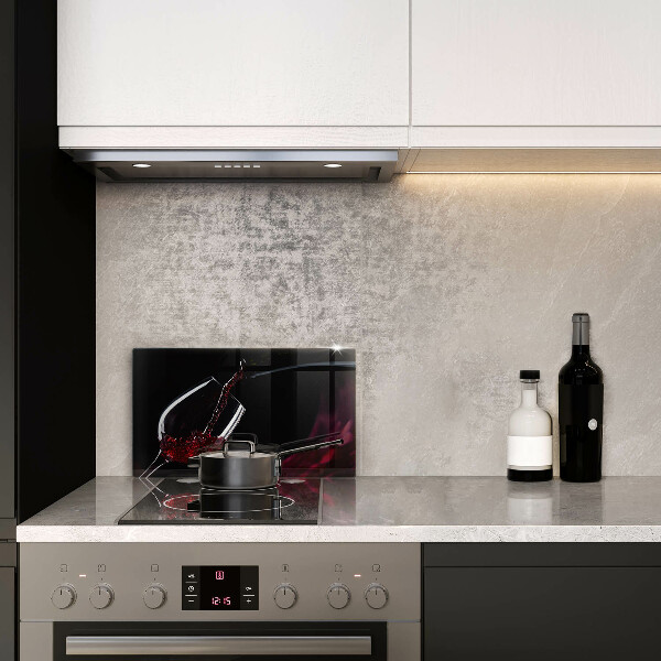 Tabla de cortar de vidrio Una copa de vino tinto