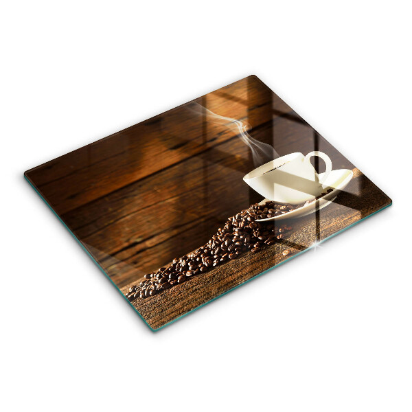Tabla de cortar de vidrio Taza de café de madera